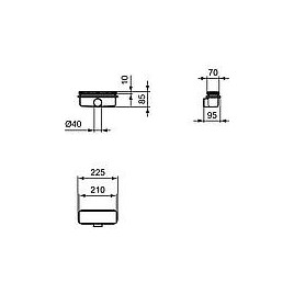 Soupape d’écoulement Ideal Standard Ultra Flat New, avec couvercle, noir