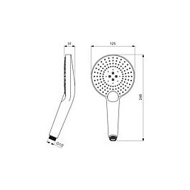 Douchette manuelle Idealrain Evo Jet Ø : 125 mm