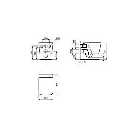 WC suspendu à rinçage en profondeur Ideal Standard Blend Cube AquaBlade, carré