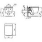 WC suspendu à rinçage en profondeur Ideal Standard Blend Cube AquaBlade, carré