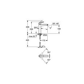 Mitigeur de lavabo Grohe Eurosmart XL-Size, chromé avec écoulement