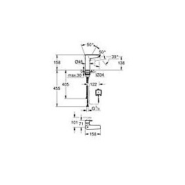 Mitigeur de lavabo Grohe Eurosmart M-Size, chromé 2 en 1 hybride