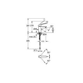 Mitigeur de lavabo Grohe Eurosmart S-Size, chromé avec protection thermique contre les brûlures levier long