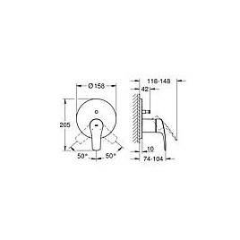 Mitigeur monocommande pour baignoire Grohe Eurosmart, kit de finition