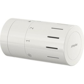 Design tête thermostatique TC-D1 blanc raccordement par serrage avec position zero