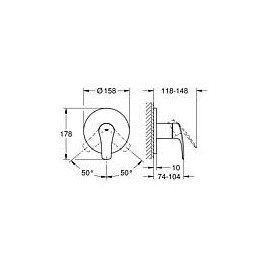 Mitigeur monocommande pour douche Grohe Eurosmart, kit de finition