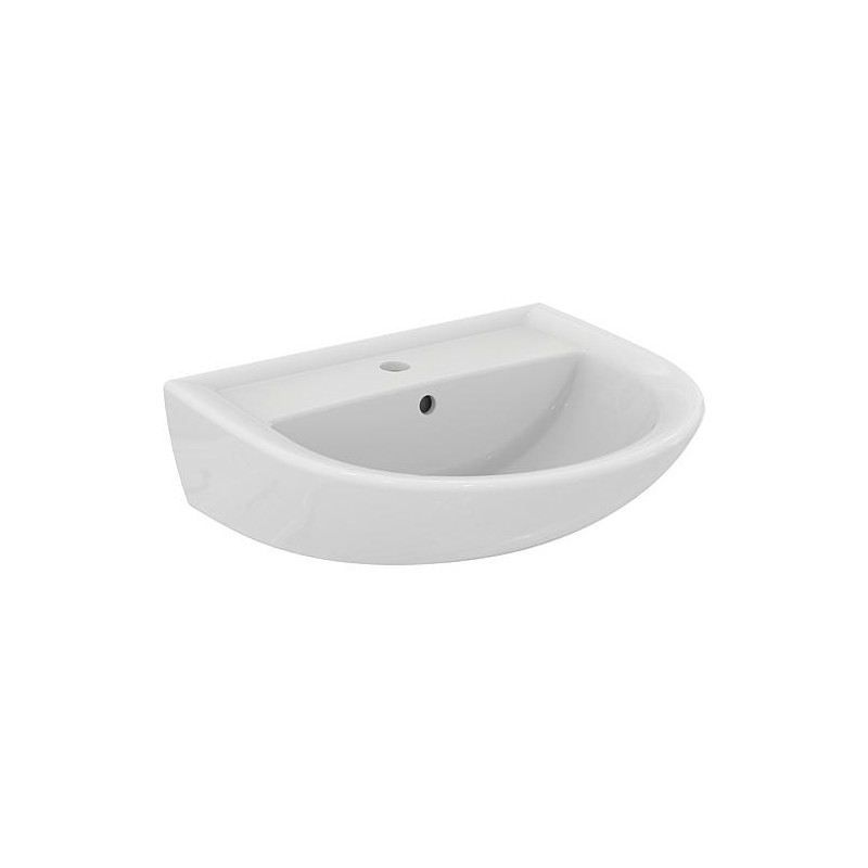 Lavabo Eurovit rond 1 trou pour robinetterie l x H x P : 600 x 160 x 470 mm