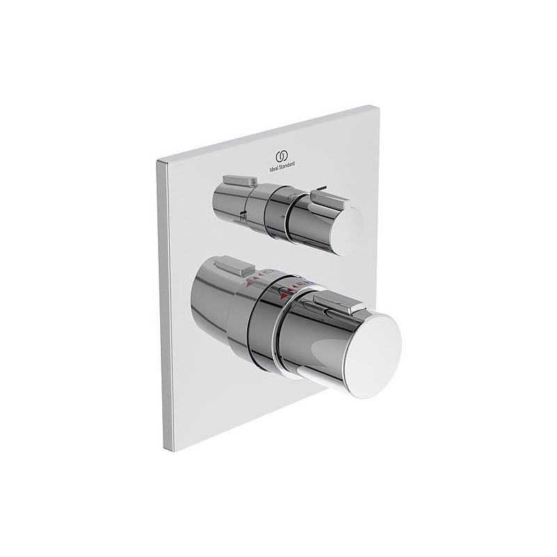 Thermostat de baignoire encastré Ideal Standard Ceratherm C100, rosace 163 x 163 mm chromé