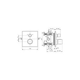 Thermostat de baignoire encastré Ideal Standard Ceratherm C100, rosace 163 x 163 mm chromé