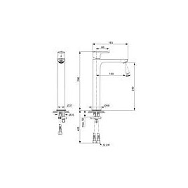 Mitigeur de lavabo Ideal Standard Connect Air, version haute, s. garn. d’écoul.