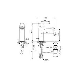 Mitigeur de lavabo Ideal Standard Connect Air Grande a. garn. d’écoul.