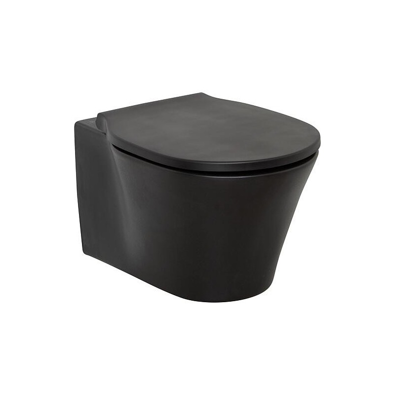 WC suspendu Ideal Standard Connect Air lxhxp: 360x350x540 mm sans bord de rinçage noir mat