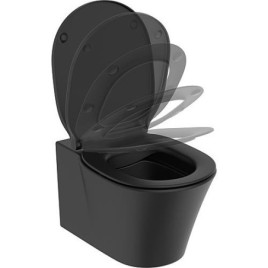 WC suspendu Ideal Standard Connect Air lxhxp: 360x350x540 mm sans bord de rinçage noir mat