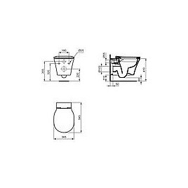 WC suspendu Ideal Standard Connect Air lxhxp: 360x350x540 mm sans bord de rinçage noir mat