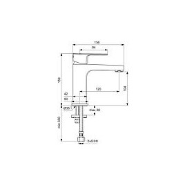 Mitigeur de lavabo Ideal Standard Cerafine D s. garn. d’écoul.