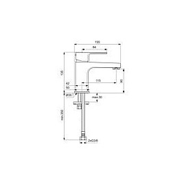 Mitigeur de lavabo Ideal Standard Cerafine D s. garn. d’écoul.