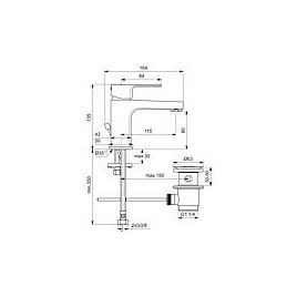 Mitigeur de lavabo Ideal Standard Cerafine D s. garn. d’écoul.