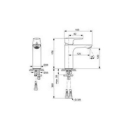 Mitigeur de lavabo Ideal Standard Connect Air Grande s. garn. d’écoul.