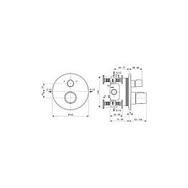 Thermostat de baignoire encastré Ideal Standard Ceratherm T100, rosace Ø 163 mm chromé