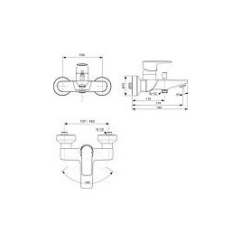 Mitigeur bain/douche apparent Ideal Standard Connect Air, saillie de 174 mm, chromé