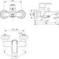 Mitigeur bain/douche apparent Ideal Standard Connect Air, saillie de 174 mm, chromé