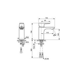 Mitigeur de lavabo Ideal Standard Connect Air s. garn. d’écoul.