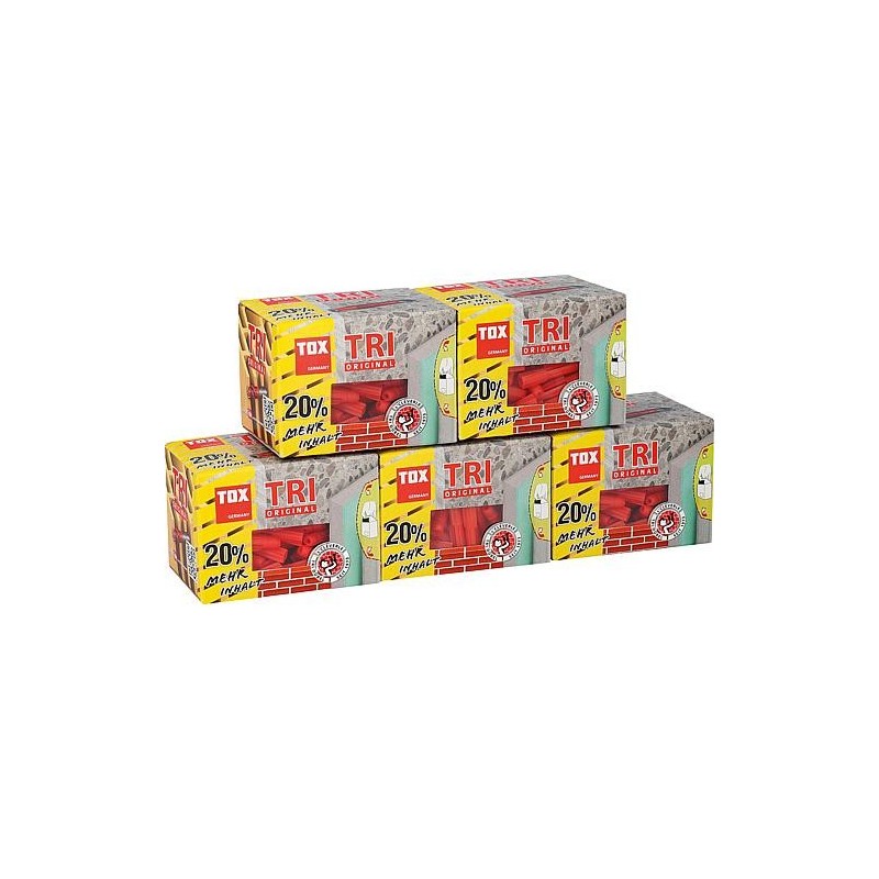 Chevilles à usage général TRI TOX 6 x 36 mm - conditionnement 5 packs soudés