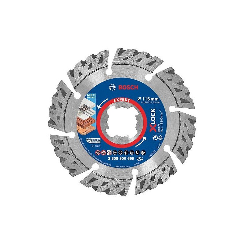 Disque à tronçonner diamanté BOSCH® EXPERT Multi Material  Ø 115 x 2,4 mm X-LOCK®