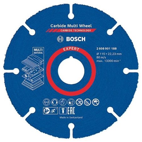 Disque à tronçonner BOSCH EXPERTCarbide Multiwheel Ø 115 x 22,23 mm