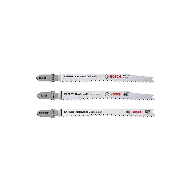 Set de lames de scie sauteuse BOSCH® EXPERT pour panneaux revêtus de plastique, 3 pièces