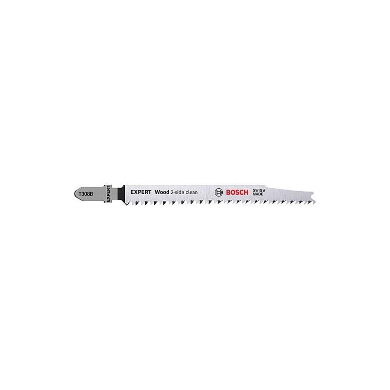 Lames de scie sauteuse BOSCH® EXPERT T308B longueur 117 mm, pour bois, conditionnement 3 pièces