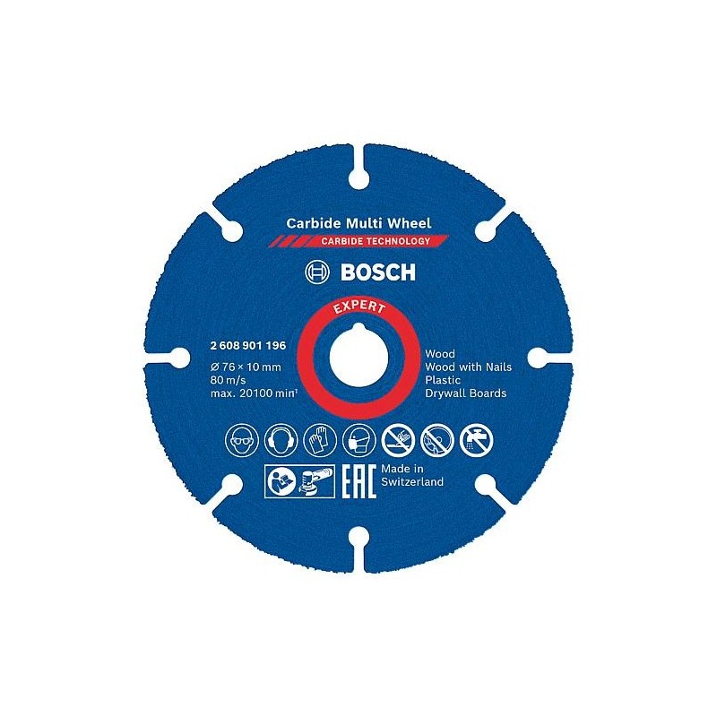 Disques à tronçonner BOSCH EXPERT Carbide Multiwheel Ø 76 x 1,0 mm