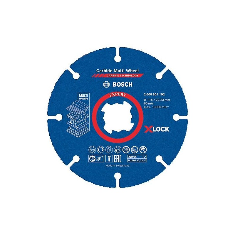 Disques à tronçonner BOSCH EXPERT Carbide Multiwheel Ø 115 mm X-LOCK