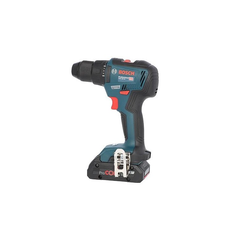 Perceuse-visseuse sans fil 18 V GSR 18 V-55 Bosch avec 2x 4,0 batteries ProCORE et chargeur