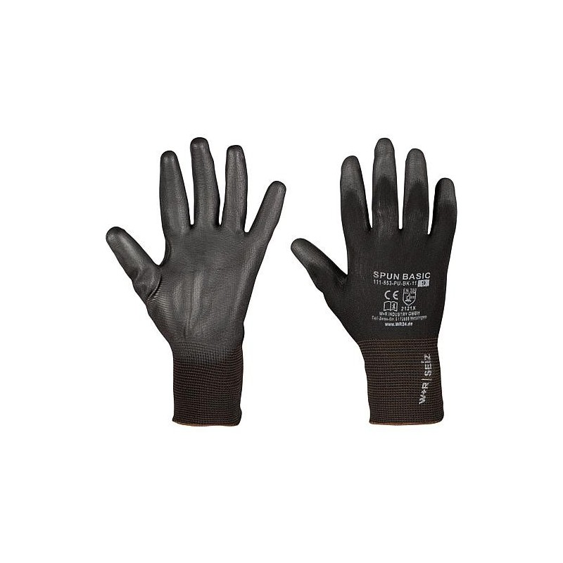 Gants de montage SPUN BASIC PE noir taille S