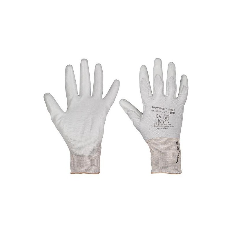 Gants de montage SPUN BASIC PE gris taille S