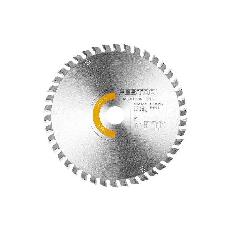 Lame de scie circulaire Festool 160 x 20 x 1,8 mm, 42 dents