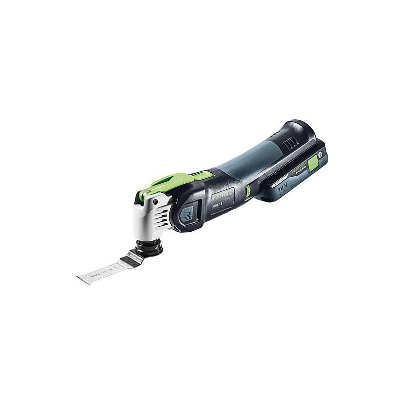 Outil multifonction sans fil Festool OSC 18 HPC 4,0 EI-Plus avec 1 x batterie 4,0 Ah et chargeur