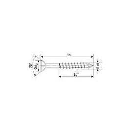 Vis a tete fraisee SPAX® WIROX® avec tete fraisee filetage partiel Diam 4,5 x 50 mm,  200 pcs