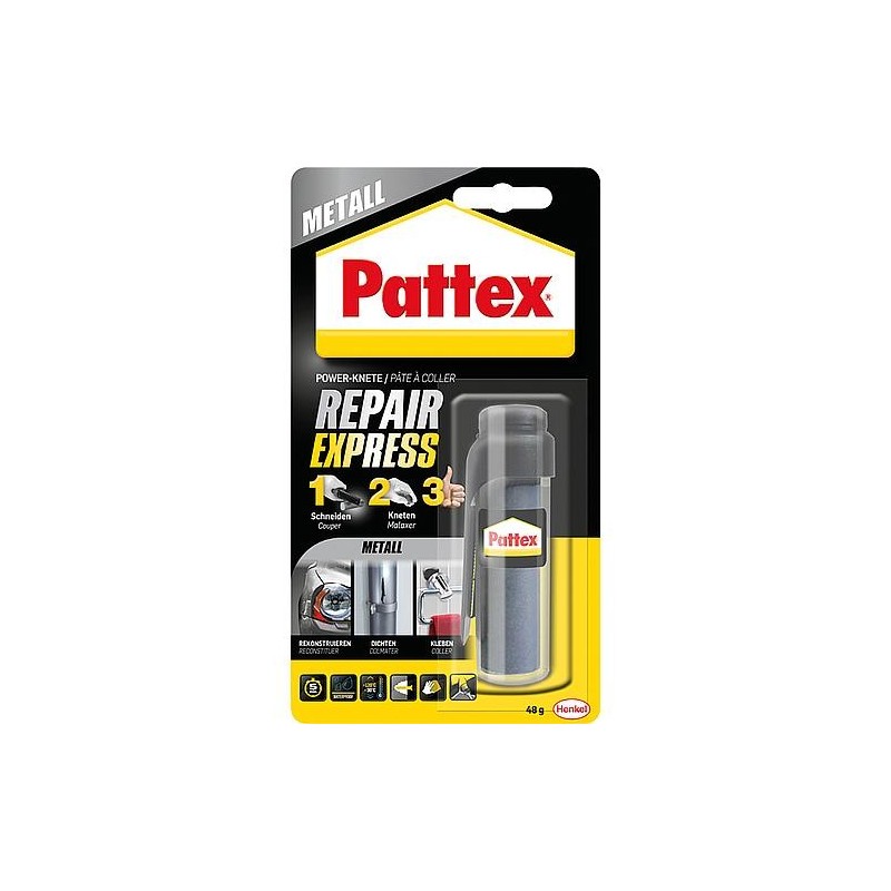 Pâte pour répartion métal PATTEX Pâte-Power Repair Express 48g Carte blister