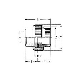 PVC-U - Raccord adhesif Raccord visse, 90 mm, manchon adhesif bilateral