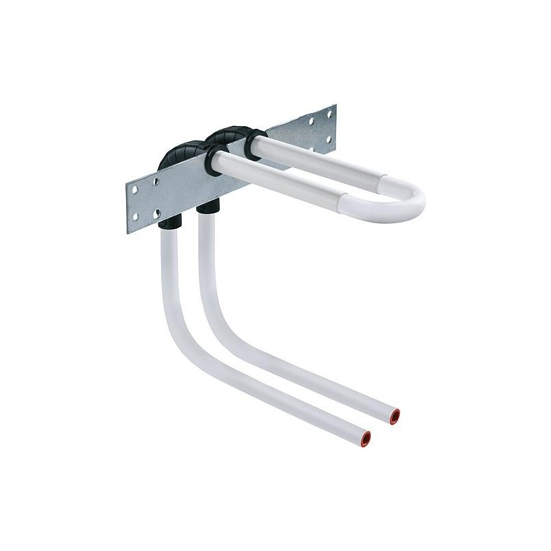 Liaison murale avec raccord radiateur tube acier C 15x1,2 mm, H 240 mm Forme U sans isolation