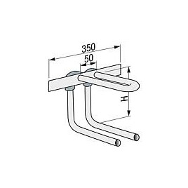 Liaison murale avec raccord radiateur tube acier C 15x1,2 mm, H 240 mm Forme U sans isolation