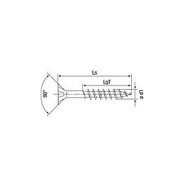 Vis à tête fraisée inox A2 filetage partiel T-Star Plus Ø 8,0x260 mm, UE 50 pieces