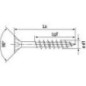 Vis à tête fraisée inox A2 filetage partiel T-Star Plus Ø 8,0x260 mm, UE 50 pieces