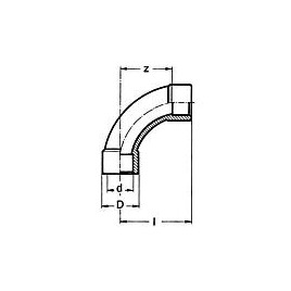 PVC-U - Raccord adhesif Coude 90°, 90 mm, manchon adhesif bilateral