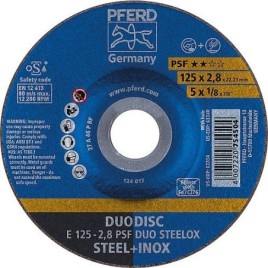 Disque de découpage/à meuler PFERD, Ø 125 x 2,8 x 22,23mm coudé, pour acier, inox