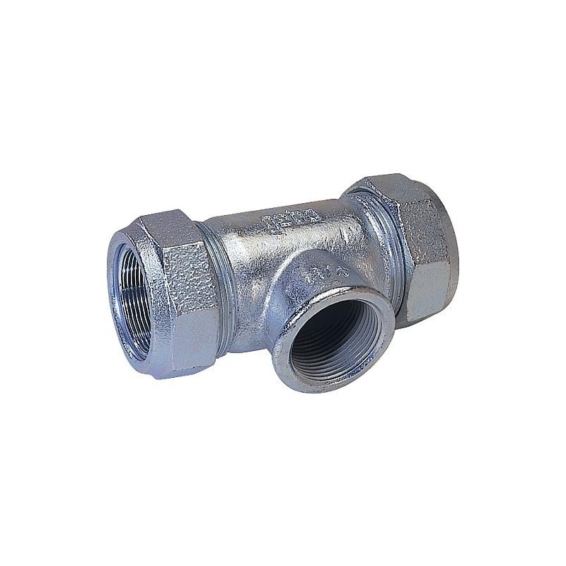 Accoup de serrage en fonte malleable fem/fem, Gaz PN 4, eau PN 16, Type T 1 1/4" (42,4) Sortie avec filet fem ",