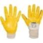 Gants de travail jaunes nitrile, intérieur tricoté en coton taille 9 - 1 paire