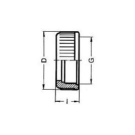 PVC-U - Manchon adhesif Ecrou-chapeau, 16 mm